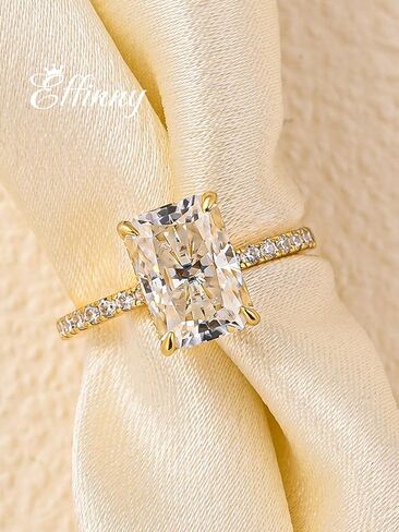 3.5CT ممدود مشع قطع خاتم الخطوبة مويسانيت للنساء ، و close coll color vvs1 ، 925 sterling Silver Promise for Wedding ، Daily ، Travel ، Party in Kuwait