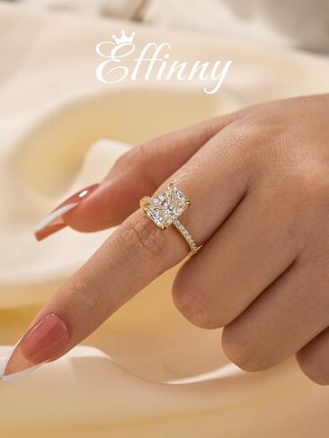 3.5CT ممدود مشع قطع خاتم الخطوبة مويسانيت للنساء ، و close coll color vvs1 ، 925 sterling Silver Promise for Wedding ، Daily ، Travel ، Party in Kuwait