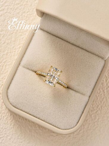 3.5CT ممدود مشع قطع خاتم الخطوبة مويسانيت للنساء ، و close coll color vvs1 ، 925 sterling Silver Promise for Wedding ، Daily ، Travel ، Party in Kuwait