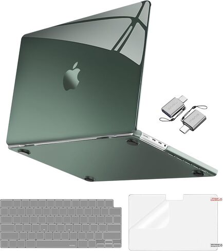Moseso متوافق مع MacBook Pro 14 بوصة الحالة 2025-2021 M4 M3 M1 M1 A3112 A3185 A3401 A2918 A2992 A2779 A2442 ، تجاوزت Case Natural Hard Case & Keyboard Skin & Type C ، Crystal Black in Saudi Arabia