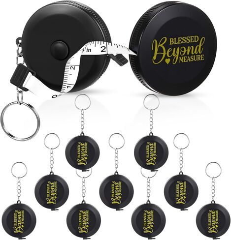 12 Pack Keychain Measuring Tape Women Blessed Beyond Measure Retractable Soft Tape Measure Body Measuring 60 Inch/1.5M Dual Sided Sewing Keychain Measure Tape Gift for Christian Woman in Saudi Arabia