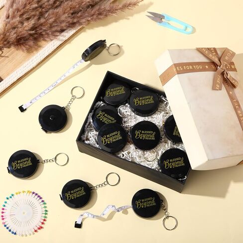 12 Pack Keychain Measuring Tape Women Blessed Beyond Measure Retractable Soft Tape Measure Body Measuring 60 Inch/1.5M Dual Sided Sewing Keychain Measure Tape Gift for Christian Woman in Saudi Arabia