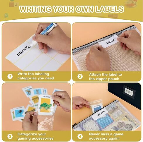 Board Game Storage, Board Game Organizer with 12pcs Zipper Bags and Writable Stickers, Board Game Organizers Storage with Lid for Office Supplies, Puzzles, Video Game, Craft Product in Saudi Arabia
