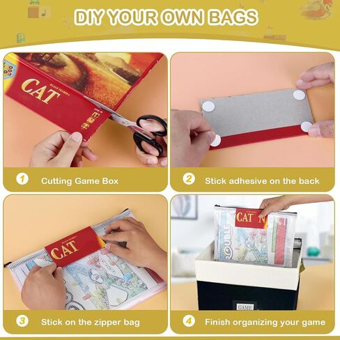 Board Game Storage, Board Game Organizer with 12pcs Zipper Bags and Writable Stickers, Board Game Organizers Storage with Lid for Office Supplies, Puzzles, Video Game, Craft Product in Saudi Arabia