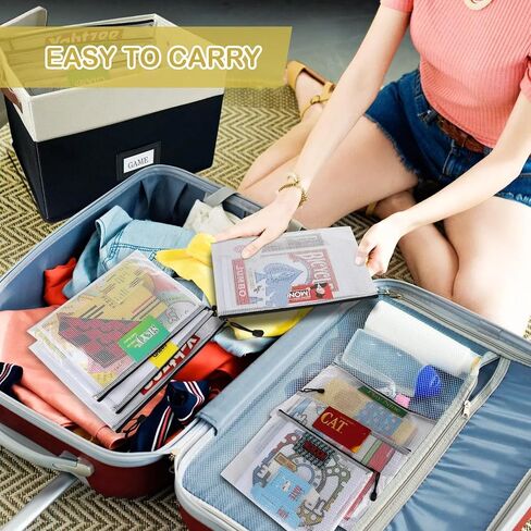 Board Game Storage, Board Game Organizer with 12pcs Zipper Bags and Writable Stickers, Board Game Organizers Storage with Lid for Office Supplies, Puzzles, Video Game, Craft Product in Saudi Arabia