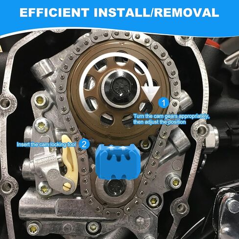 أداة قفل كاميرا مزدوجة الرأس متوافقة مع Harley Twin Cam 1999-2017 ، Dyna Models 1999-2006 ، M8 Milwaukee 8 Motors 2017-2024 ، Black in Kuwait