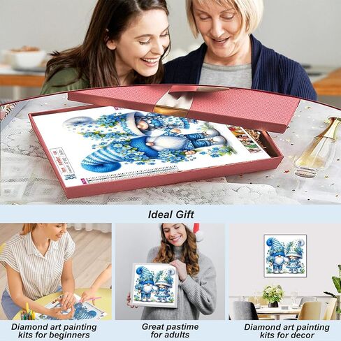 SJUTOUCI Diamond Painting Kits for Adults, Gnome Diamond Art Kits for Beginners, 5D DIY Diamond Bead Dot Art, Full Drill Round Gem Craft Home Decor 12x12 inch in Kuwait