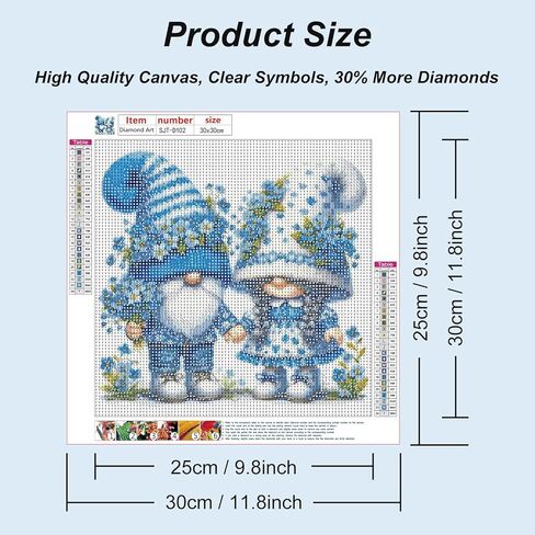 SJUTOUCI Diamond Painting Kits for Adults, Gnome Diamond Art Kits for Beginners, 5D DIY Diamond Bead Dot Art, Full Drill Round Gem Craft Home Decor 12x12 inch in Kuwait