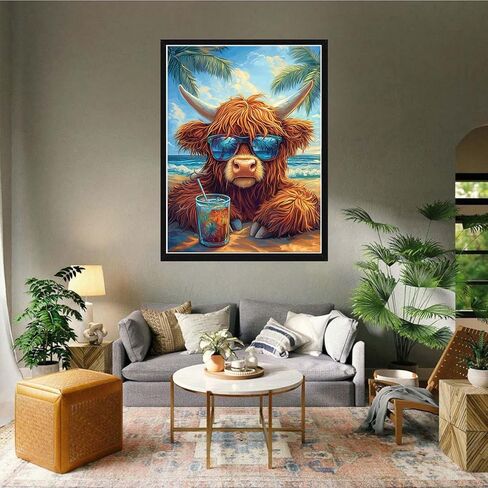 Vaiieyo 5d DIY مجموعات فن الماس للبالغين بقرة ، مناظر شتوية للفن الماس ، وأطقم الطلاء الماس كاملة الحفر جولة الحرف اليدوية للمنزل ديكور جدار ديكور هدية 12x16 بوصة in Kuwait