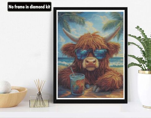 Vaiieyo 5d DIY مجموعات فن الماس للبالغين بقرة ، مناظر شتوية للفن الماس ، وأطقم الطلاء الماس كاملة الحفر جولة الحرف اليدوية للمنزل ديكور جدار ديكور هدية 12x16 بوصة in Kuwait