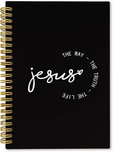 Christian Bible Black Spiral Notebook Journal,Christian Study Prayer Journal for Note Taking,Created with a Purpose Bible Journaling Notebooks,5.5x8.3 Inch in Kuwait