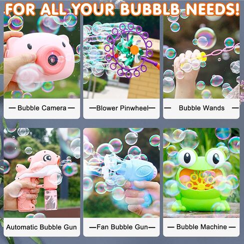 SHCKE Bubble Machine ترقية منفاخ فقاعة مع اثنين من المعجبين ، 20000+ فقاعات في الدقيقة للأطفال صانع الفقاعات التلقائي الذي تديره المكون الإضافي أو البطاريات لحفلة عيد ميلاد داخلية في الهواء الطلق in Kuwait