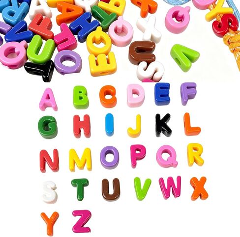 Chunky Colorful Acrylic Letter Beads for DIY Crafts (36) in Saudi Arabia