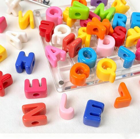 Chunky Colorful Acrylic Letter Beads for DIY Crafts (36) in Saudi Arabia