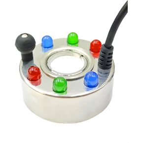 Akeydeco Halloween Party Mist Maker,Ultrasonic Water Pond Fountain Fogger 12 LED Red Yellow and Blue Light Flashes Aluminum Atomizer Air Humidifier for and Rockery Fish Tank Vase Birdbath Deco in Kuwait