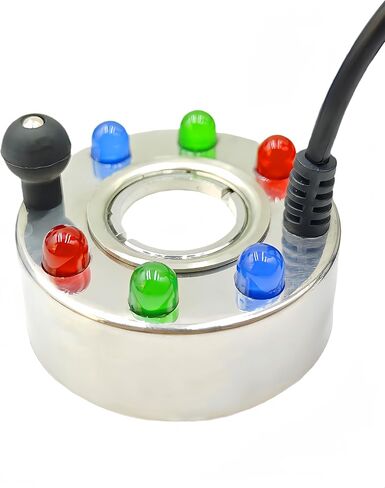 Akeydeco Halloween Party Mist Maker,Ultrasonic Water Pond Fountain Fogger 12 LED Red Yellow and Blue Light Flashes Aluminum Atomizer Air Humidifier for and Rockery Fish Tank Vase Birdbath Deco in Kuwait