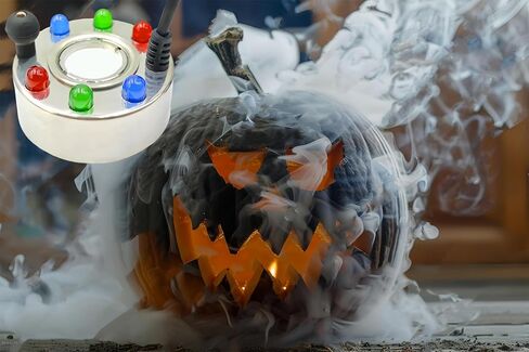 Akeydeco Halloween Party Mist Maker,Ultrasonic Water Pond Fountain Fogger 12 LED Red Yellow and Blue Light Flashes Aluminum Atomizer Air Humidifier for and Rockery Fish Tank Vase Birdbath Deco in Kuwait
