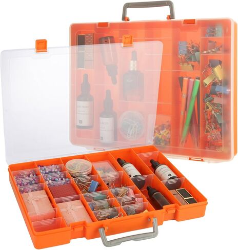 2 Pack 48 Grids Clear Plastic Organizer Box with Removable Divider, Bead Organizers and Storage, Tackle Box Organizer for Bead, Nail, Jewelry, DIY Crafts in Saudi Arabia