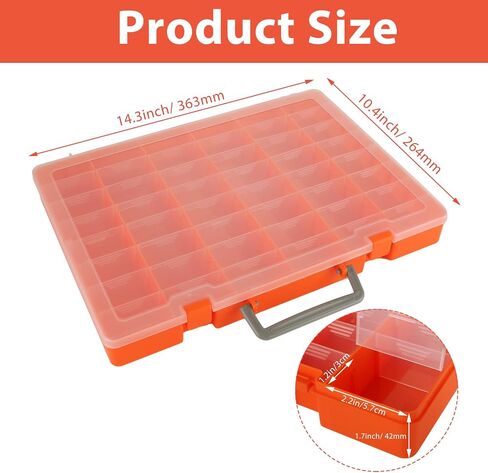 2 Pack 48 Grids Clear Plastic Organizer Box with Removable Divider, Bead Organizers and Storage, Tackle Box Organizer for Bead, Nail, Jewelry, DIY Crafts in Saudi Arabia
