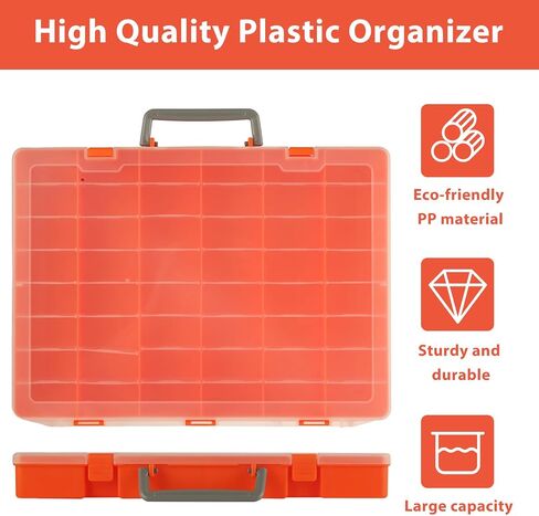 2 Pack 48 Grids Clear Plastic Organizer Box with Removable Divider, Bead Organizers and Storage, Tackle Box Organizer for Bead, Nail, Jewelry, DIY Crafts in Saudi Arabia
