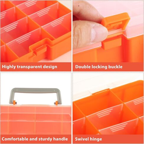 2 Pack 48 Grids Clear Plastic Organizer Box with Removable Divider, Bead Organizers and Storage, Tackle Box Organizer for Bead, Nail, Jewelry, DIY Crafts in Saudi Arabia