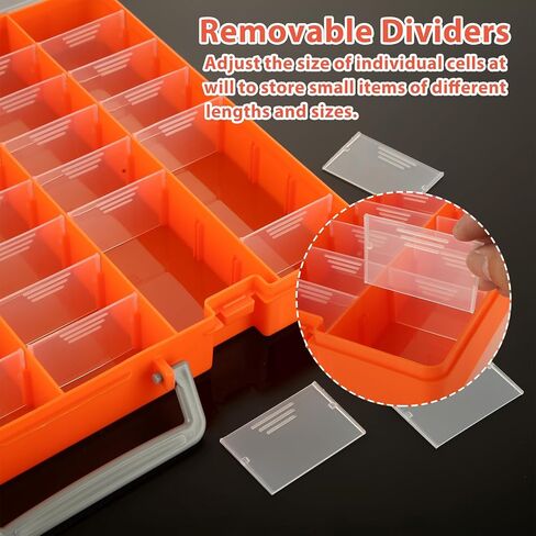 2 Pack 48 Grids Clear Plastic Organizer Box with Removable Divider, Bead Organizers and Storage, Tackle Box Organizer for Bead, Nail, Jewelry, DIY Crafts in Saudi Arabia
