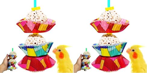 Bonka Bird Toys 1932 كعكة - كرات سولا الطبيعية متوسطة الحجم ، لعبة قفص ببغاء ملونة in Kuwait