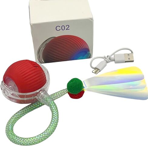 Cat Ball Toy, Disco Ball for Cats, Interactive Cat Toys for Indoor Cats, Automatic Cat/Kitten Toys for Bored Indoor Adult Cats,Motion Activated (Pink) in Saudi Arabia