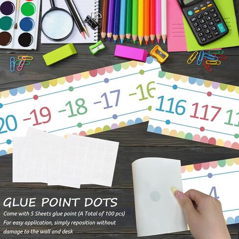 Number Line for Classroom Wall,Number Line Bulletin Board Border 0-120 Laminated Number Line Strips Chalkboard Brights Number Line Math Poster Classroom Decorations for Teachers in Kuwait