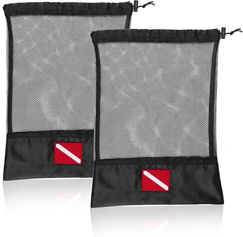 2PCS Mesh Bag, 24.8x17.7inch Mesh Drawstring Bag with Drawstring Closure, Nylon Mesh Storage Bags for Sports Equipment, Diving Swimming Surfing Beach Bags in Kuwait