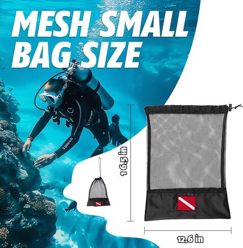 2PCS Mesh Bag, 24.8x17.7inch Mesh Drawstring Bag with Drawstring Closure, Nylon Mesh Storage Bags for Sports Equipment, Diving Swimming Surfing Beach Bags in Kuwait