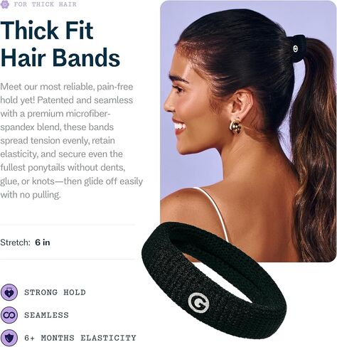 Gimme Beauty - ربطات شعر سميكة - بلوندي - ربطات شعر خالية من التلف - مصنوعة من ألياف مطاطية غير ملحومة - إكسسوارات شعر سميكة + مجعد - بدون تمزق أو خدوش أو كسر (6 قطع) in Kuwait