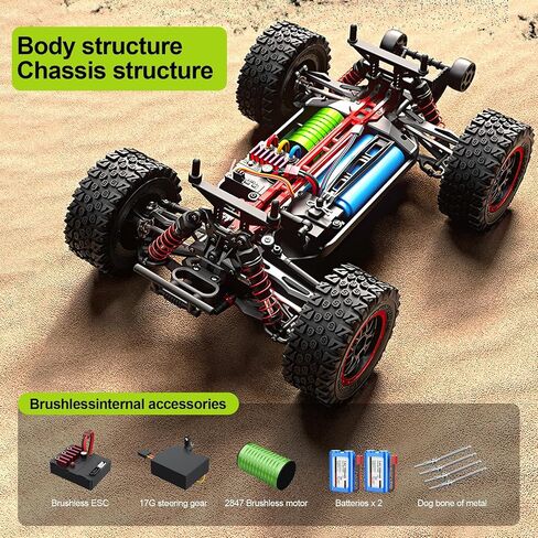 1/14 Brushless RC Cars for Adults, Fast Rc Car Max 36mph 4x4 Off-Road RC Truck with 2 Lipo Batteries, High Speed Remote Control Car with 35A Waterproof ESC, All Terrain Off-Road Truck in Saudi Arabia