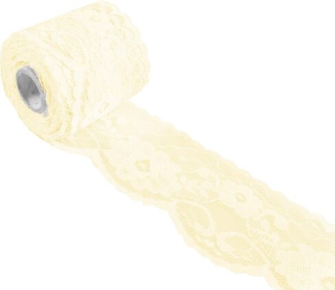 HipGirl 20 Yards White Lace Ribbon for Crafts,Lace Fabric Ribbon for Gift Wrapping Supplies for Wedding Invitation, Cards, Present Decorations, Birthday Gift Package Wrapping. 2" Wide in Saudi Arabia