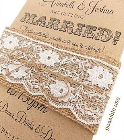 HipGirl 20 Yards White Lace Ribbon for Crafts,Lace Fabric Ribbon for Gift Wrapping Supplies for Wedding Invitation, Cards, Present Decorations, Birthday Gift Package Wrapping. 2" Wide in Saudi Arabia