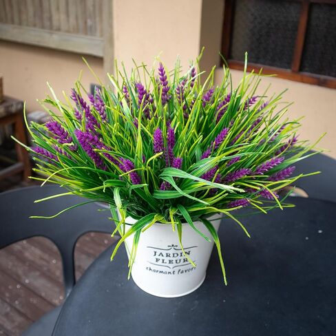 Artificial Flowers for Outdoor Decoration 12 Bundles Fake Flowers UV Resistant No Fade Faux Plastic Greenery Plants for Porch Patio Window Box Yard Balcony Garden in Saudi Arabia