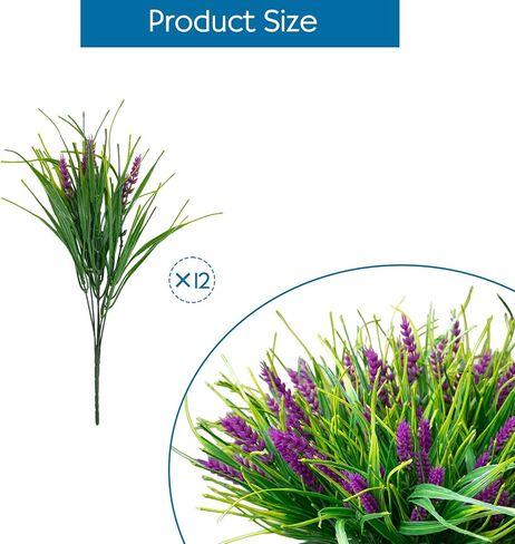 Artificial Flowers for Outdoor Decoration 12 Bundles Fake Flowers UV Resistant No Fade Faux Plastic Greenery Plants for Porch Patio Window Box Yard Balcony Garden in Saudi Arabia