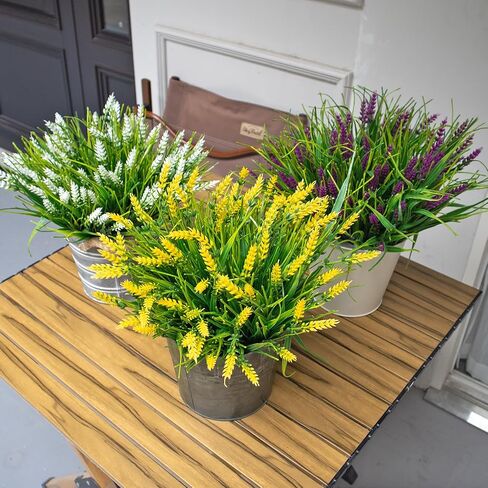 Artificial Flowers for Outdoor Decoration 12 Bundles Fake Flowers UV Resistant No Fade Faux Plastic Greenery Plants for Porch Patio Window Box Yard Balcony Garden in Saudi Arabia
