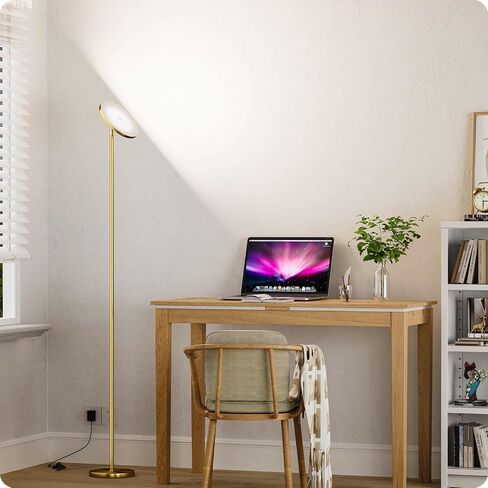 Dimmable Floor Lamp with Remote，Floor Lamps for Living Room Bedroom Office，Adjustable Brightness (10%-100%) and Color Temperature (3000k- 6000k)，Standing Lamp Tall Lamp with Foot Switch in Kuwait