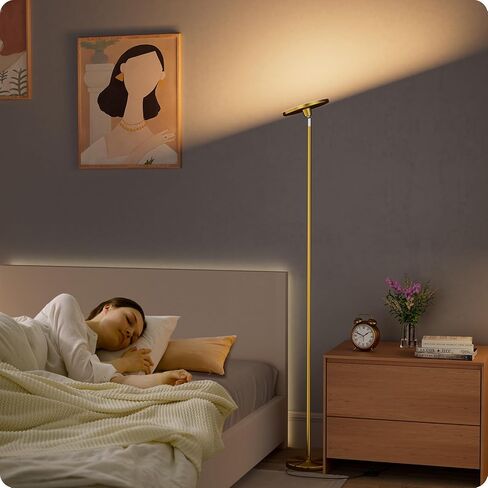 Dimmable Floor Lamp with Remote，Floor Lamps for Living Room Bedroom Office，Adjustable Brightness (10%-100%) and Color Temperature (3000k- 6000k)，Standing Lamp Tall Lamp with Foot Switch in Kuwait