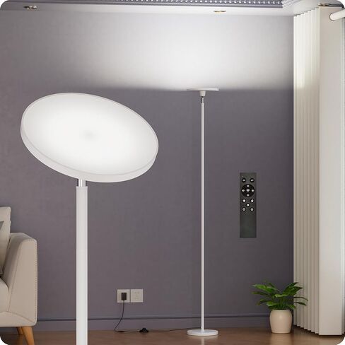 Dimmable Floor Lamp with Remote，Floor Lamps for Living Room Bedroom Office，Adjustable Brightness (10%-100%) and Color Temperature (3000k- 6000k)，Standing Lamp Tall Lamp with Foot Switch in Kuwait