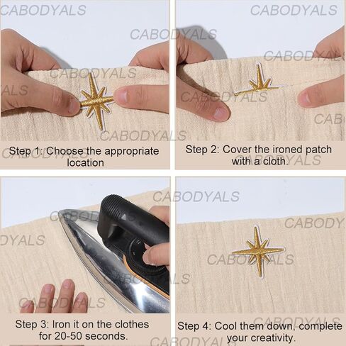 100Pcs Silver Embroidered Star Patches Solid Eight Pointed Star Iron on Patch Celestial Sew on Repair Badge Appliques Bulk for Sewing Making Clothes Shirts Bags Christmas Backpack Diy Supply in Saudi Arabia