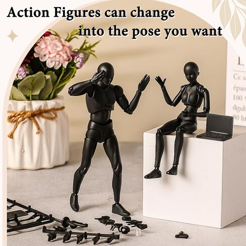 Yookeer Body Kun and Body Chan Dx Set, Drawing Action Figures Female and Male PVC Drawing Doll Human Model Figure with Joints for Artists(Gray) in Kuwait