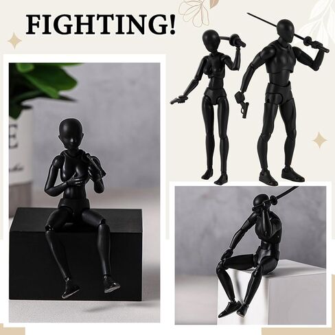 Yookeer Body Kun and Body Chan Dx Set, Drawing Action Figures Female and Male PVC Drawing Doll Human Model Figure with Joints for Artists(Gray) in Kuwait