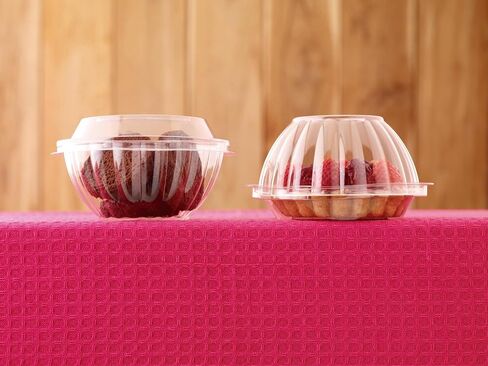 Clear Round 16 oz resq® Reversible Bowl Combo Pack (base & lid), 200 units/case. This premium, upscale, disposable to go container with dome lid is ideal for salads, side items, desserts/pastries. in Saudi Arabia
