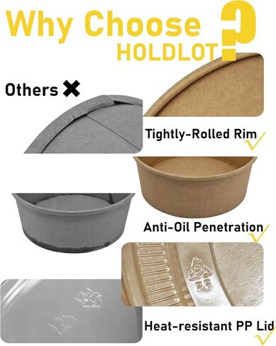36oz (1100ml) Disposable Paper Salad Bowls with Lids & Forks 50 Pack Food Containers Heavy Duty Serving Bowls for Hot/Cold Food Soups Noodles Round Take Out Containers for Household / Party / Take-out in Saudi Arabia