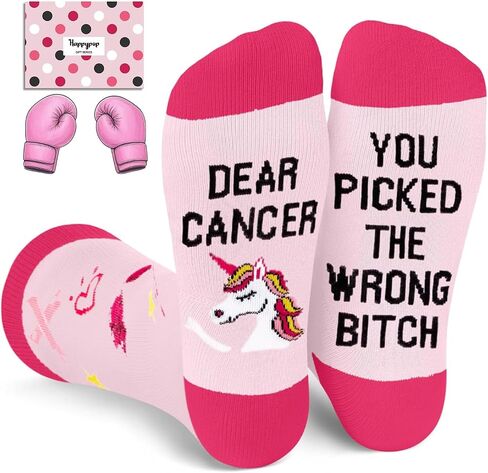 HAPPYPOP Breast Cancer Gifts For Women - Breast Cancer Awareness Socks Inspirational Socks Survivor Socks, Inspirational Gifts Chemo Gifts in Saudi Arabia