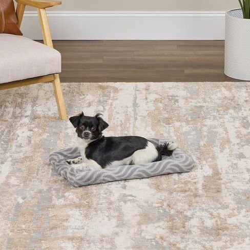 MidWest Homes for Pets QuiteTime Deluxe Wave Bolster Bed for Large Dogs; Easily Machine Wash and Dry; Gray; 42"; 40242-WVGY in Kuwait