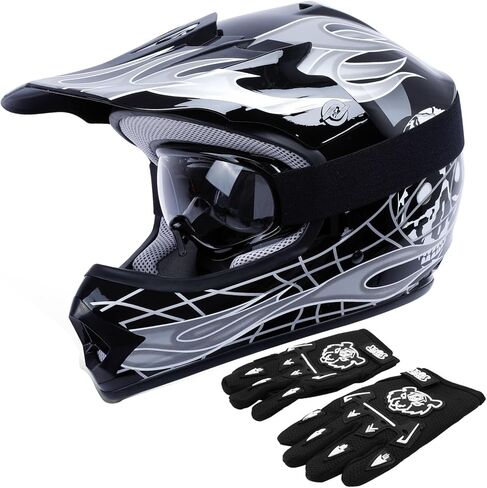 TCT-Motorparts Pink Butterfly Girl Dot Kids Youth Motocross Helmets ATV على الطرق الوعرة دراجة نارية دراجة نارية كاملة الخوذة+قفازات+نظارات متوسطة in Kuwait