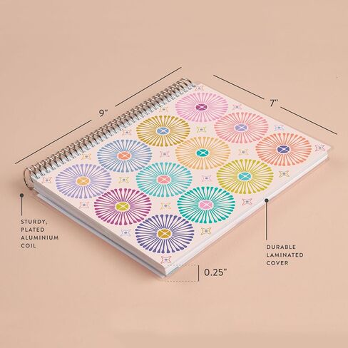 Erin Condren Modern Geometric Coiled Notebook, 8.5x11 Productivity, Platinum Coil in Saudi Arabia